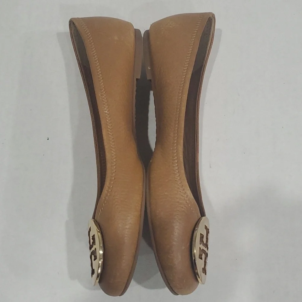 Tory Burch Reva Ballet Flats Royal Tan Tumbled 9M